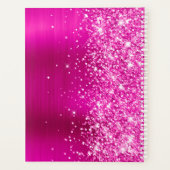 Glittery Hot Pink Folie Swash Handtekening Planner (Achterkant)