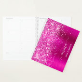 Glittery Hot Pink Folie Swash Handtekening Planner (Display)