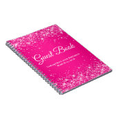 Glittery Hot Pink Ombre Birthday Celebration Guest Notitieboek (Rechterzijde)