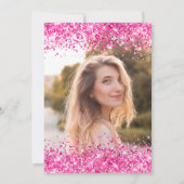 Glittery Hot Pink Raspberry Ombre Foto Kaart (Achterkant)