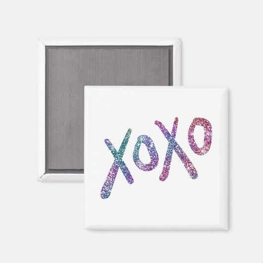 Glittery Hugs en Kisses Magnet (Voorkant / Achterkant)