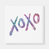 Glittery Hugs en Kisses Magnet (Voorkant)