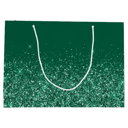 Glittery Hunter Green Schattige Bow Handtekening N Groot Cadeauzakje (Achterkant)