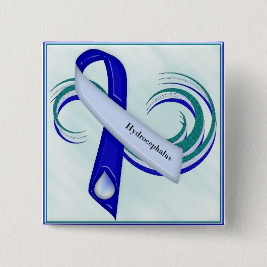 Glittery Hydrocephalus Ribbon Button (Voorkant)
