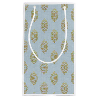 Glittery Ikat Medallion - Hemelblauw en goud Klein Cadeauzakje