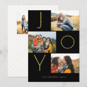 Glittery JOY 4 Afbeelding Feestdagenkaart (Voorkant / Achterkant)