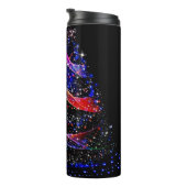 Glittery Kerstboom Blue Navy Thermal Tumbler Thermosbeker (Geroteerd rechts)