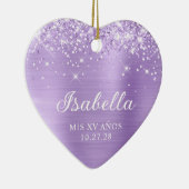 Glittery Lavendel Folie Mis XV Anos Foto Keramisch Ornament (Rechts)