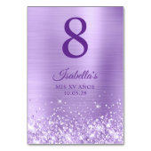 Glittery Lavendel Folie Mis XV Años Kaart (Achterkant)