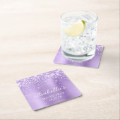 Glittery Lavendel Folie Mis XV Años Kartonnen Onderzetters (Insitu)