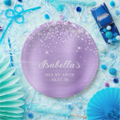 Glittery Lavendel Folie Mis XV Años Papieren Bordje (Feest)