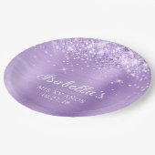 Glittery Lavendel Folie Mis XV Años Papieren Bordje (Gekanteld)