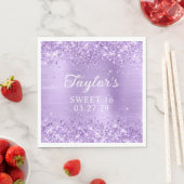 Glittery Lavendel Folie Sweet 16 Servet (Insitu)