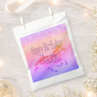 Glittery Lavendel Roze Eenhoorn Verjaardag Custom Bedankzakje