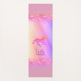 Glittery Lavender en Roze Persoonlijke Unicorn Yogamat