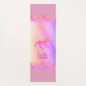 Glittery Lavender en Roze Persoonlijke Unicorn Yogamat (Achterkant)