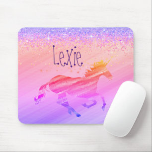 Glittery Lavender en Roze Unicorn Muismat
