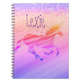 Glittery Lavender en Roze Unicorn Notitieboek (Voorkant)