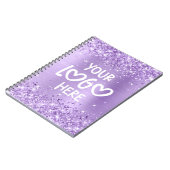 Glittery Lavender Faux Foil Business Logo Notitieboek (Linkerzijde)