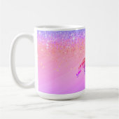 Glittery Lavender Pink Unicorn Koffiemok (Links)