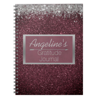 Glittery Lavender Silver Gratitude Journal Notitieboek