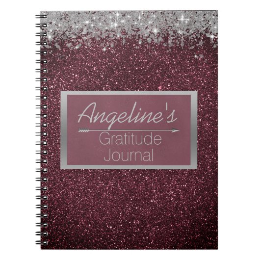 Glittery Lavender Silver Gratitude Journal Notitieboek (Voorkant)