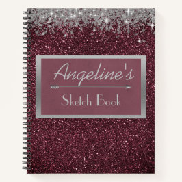 Glittery Lavender Silver Sketch Book Notitieboek