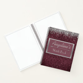 Glittery Lavender Silver Sketch Book Notitieboek