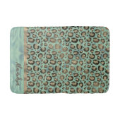 Glittery Leopard Print op Glossy Green Badmat (Voorkant)