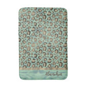 Glittery Leopard Print op Glossy Green Badmat (Voorkant Verticaal)