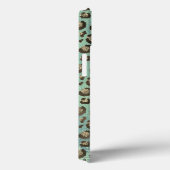 Glittery Leopard Print op Glossy Green Case-Mate iPhone Case (Achterkant / Rechts)