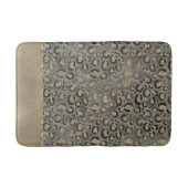 Glittery Leopard Print op Glossy Grey Badmat (Voorkant)