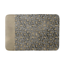 Glittery Leopard Print op Glossy Grey