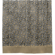 Glittery Leopard Print op Glossy Grey