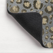 Glittery Leopard Print op Glossy Grey Muismat (Hoek)
