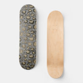 Glittery Leopard Print op Glossy Grey Persoonlijk Skateboard (Voorkant)