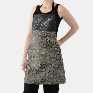 Glittery Leopard Print op Glossy Grey Schort