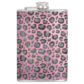 Glittery Leopard Print op Glossy Hot Pink Heupfles (Voorkant)