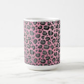 Glittery Leopard Print op Glossy Hot Pink Koffiemok (Center)
