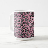 Glittery Leopard Print op Glossy Hot Pink Koffiemok (Voorkant links)