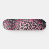 Glittery Leopard Print op Glossy Hot Pink    Persoonlijk Skateboard (Horizontaal)