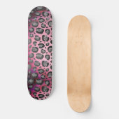 Glittery Leopard Print op Glossy Hot Pink    Persoonlijk Skateboard (Voorkant)