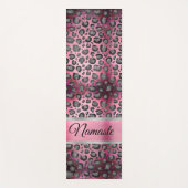 Glittery Leopard Print op Glossy Hot Pink   Yogamat (Voorkant)