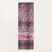 Glittery Leopard Print op Glossy Hot Pink   Yogamat (Achterkant)