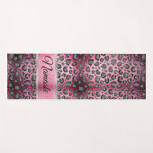 Glittery Leopard Print op Glossy Hot Pink   Yogamat (Voorkant (horizontaal))