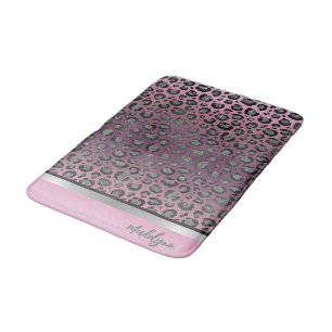 Glittery Leopard Print op Hot Pink Badmat