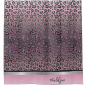 Glittery Leopard Print op Hot Pink Douchegordijn (Voorkant)