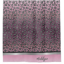 Glittery Leopard Print op Hot Pink