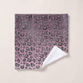 Glittery Leopard Print op roze gepersonaliseerd Bad Handdoek (Wasdoekje)