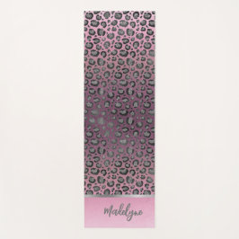 Glittery Leopard Print op roze gepersonaliseerd Yogamat